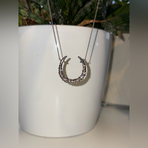 Alexis Bittar Crystal Encrusted Horseshoe Pendant Necklace - Picture 7 of 12